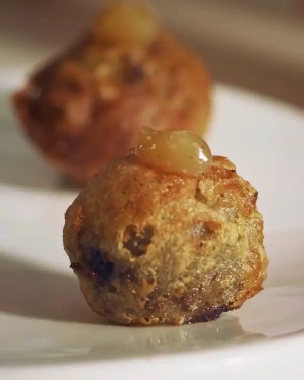 #5 Blood Sausage Fritters with Roasted Apple Cream