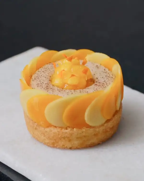 #22 Mango, Coffee, and Cardamom Tart Assembly
