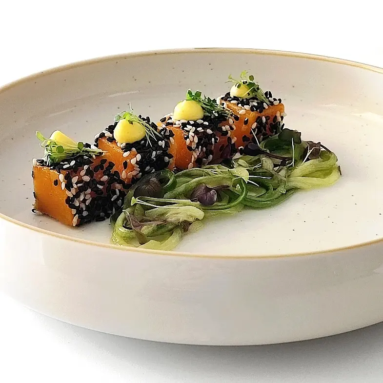 creation thumb for Pumpkin and mango vegetable tataki