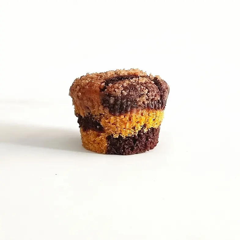 creation thumb for Muffins à la Citrouille, Cacao et Fève Tonka avec Streusel à la Cannelle