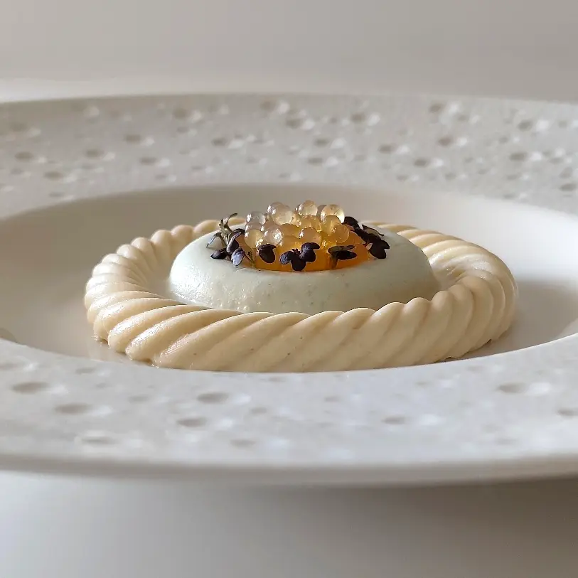 creation thumb for Stilton Panna Cotta and Caramelized Pear whit Passito Cream