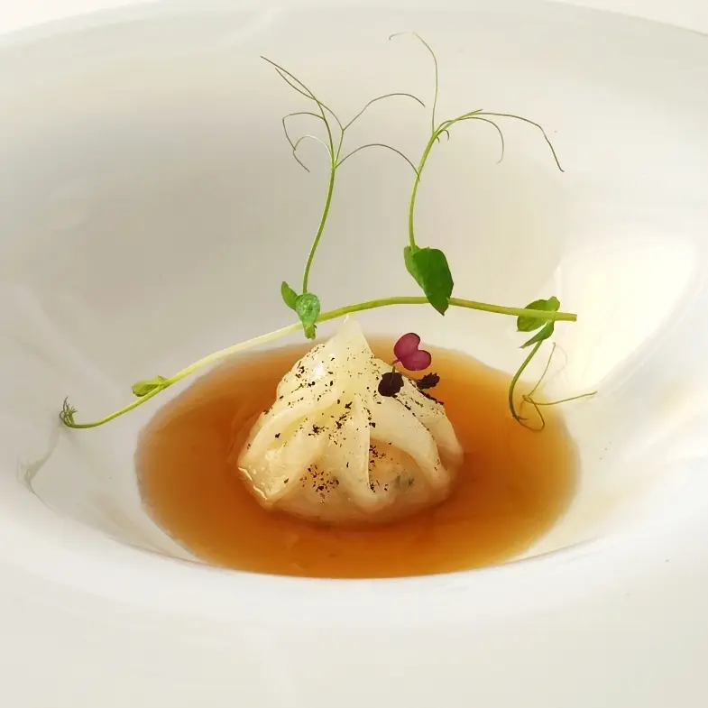 creation thumb for Bouillon de poulet, prosciutto et cèpes