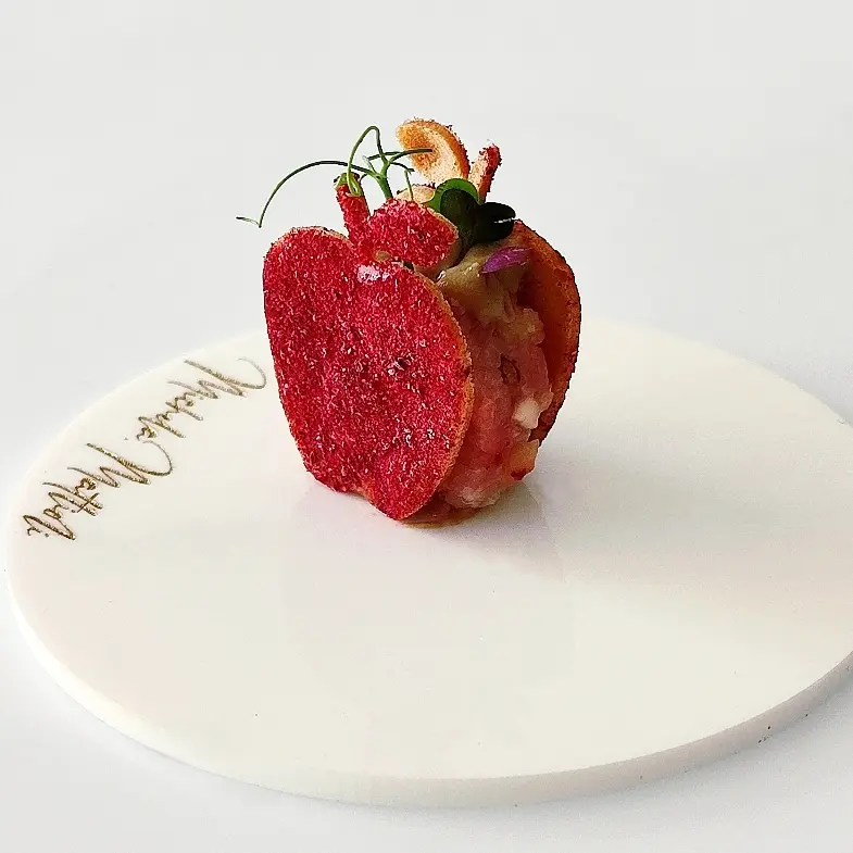 creation thumb for Amuse-bouche: Apple and veal with tuna sauce