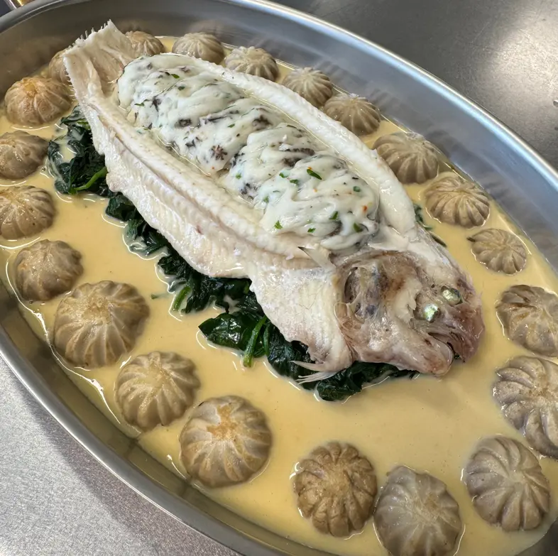 creation thumb for Stuffed Dover Sole with Scallops & Morels