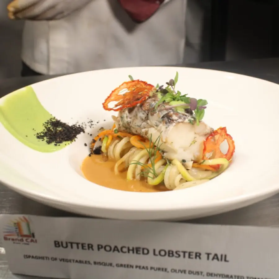 creation thumb for butter poached lobstet/spaghetti of vegetables/bisque 