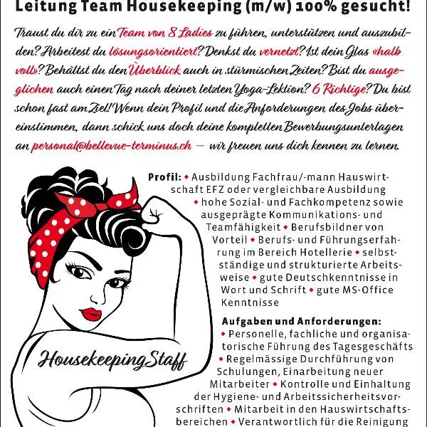creation thumb for Leiter Housekeeping (m/w) gesucht