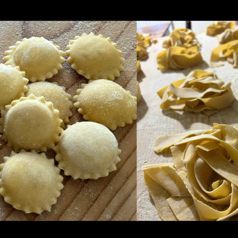creation thumb for Anolini gefüllt mit Grana-Käse; Ei-Pappardelle