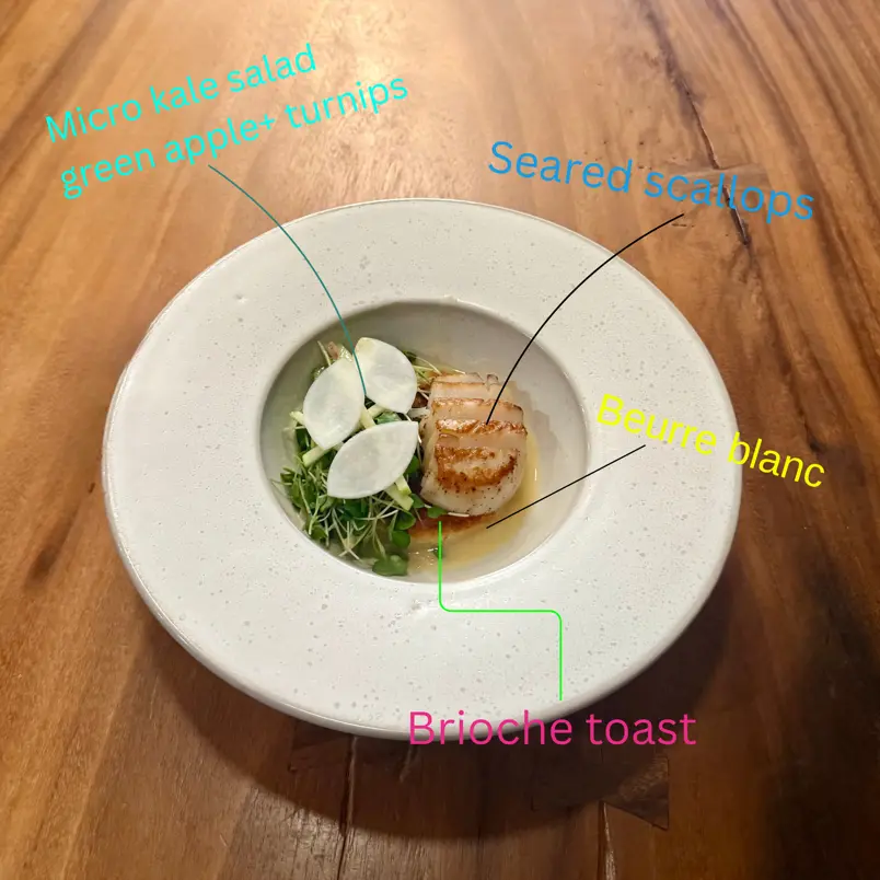 creation thumb for Seared U-8 Scallops | Beurre Blanc | Butter-Toasted Brioche