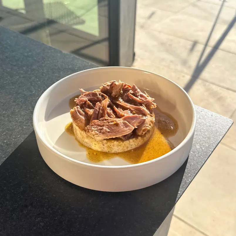 creation thumb for Hatch Chile–Braised Pork Butt | Buttery Polenta |