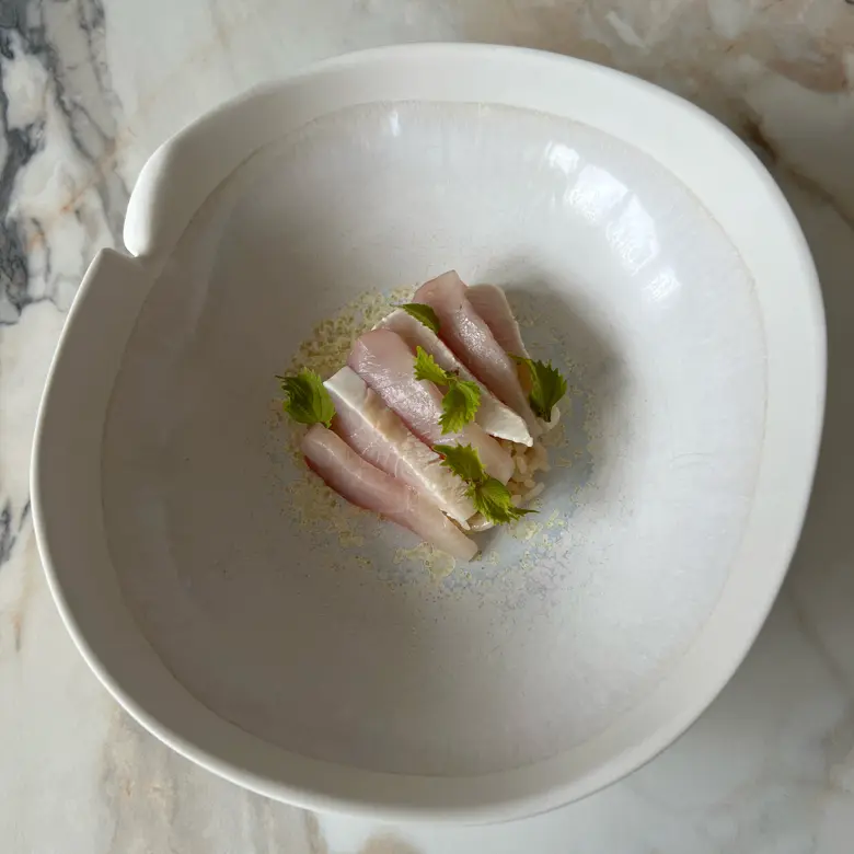 creation thumb for King fish, ponzu sauce, shiso, sushi rice !