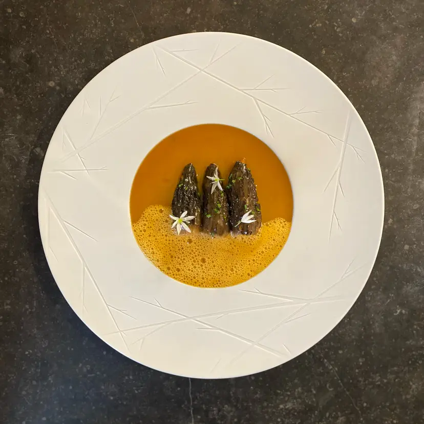 creation thumb for Morilles langoustine chorizo