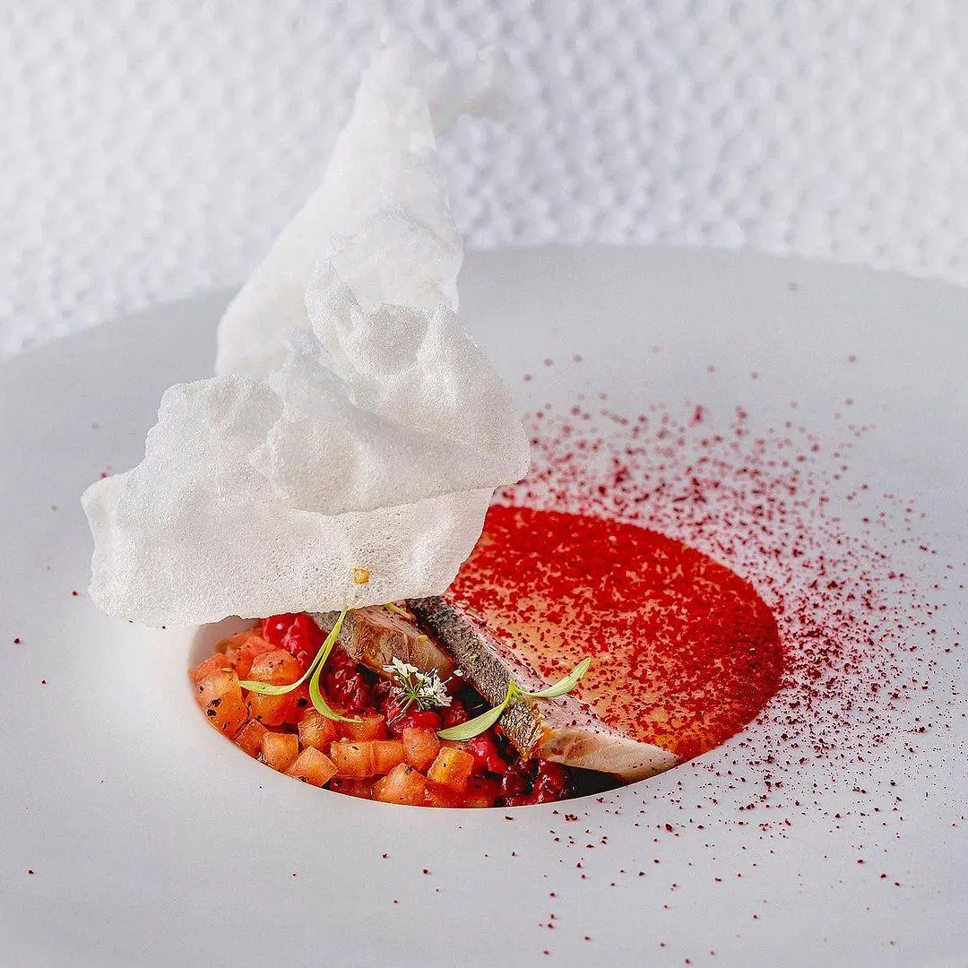 creation thumb for Moqueca de Tomatoes | Hamachi | Lampone
