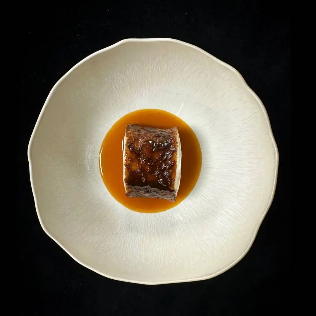 creation thumb for Cod, Orange Fennel, Bouillabaisse Jus and Black Olives