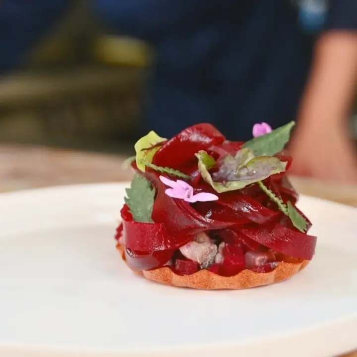 creation thumb for Beetroot & Mackerel Tarte