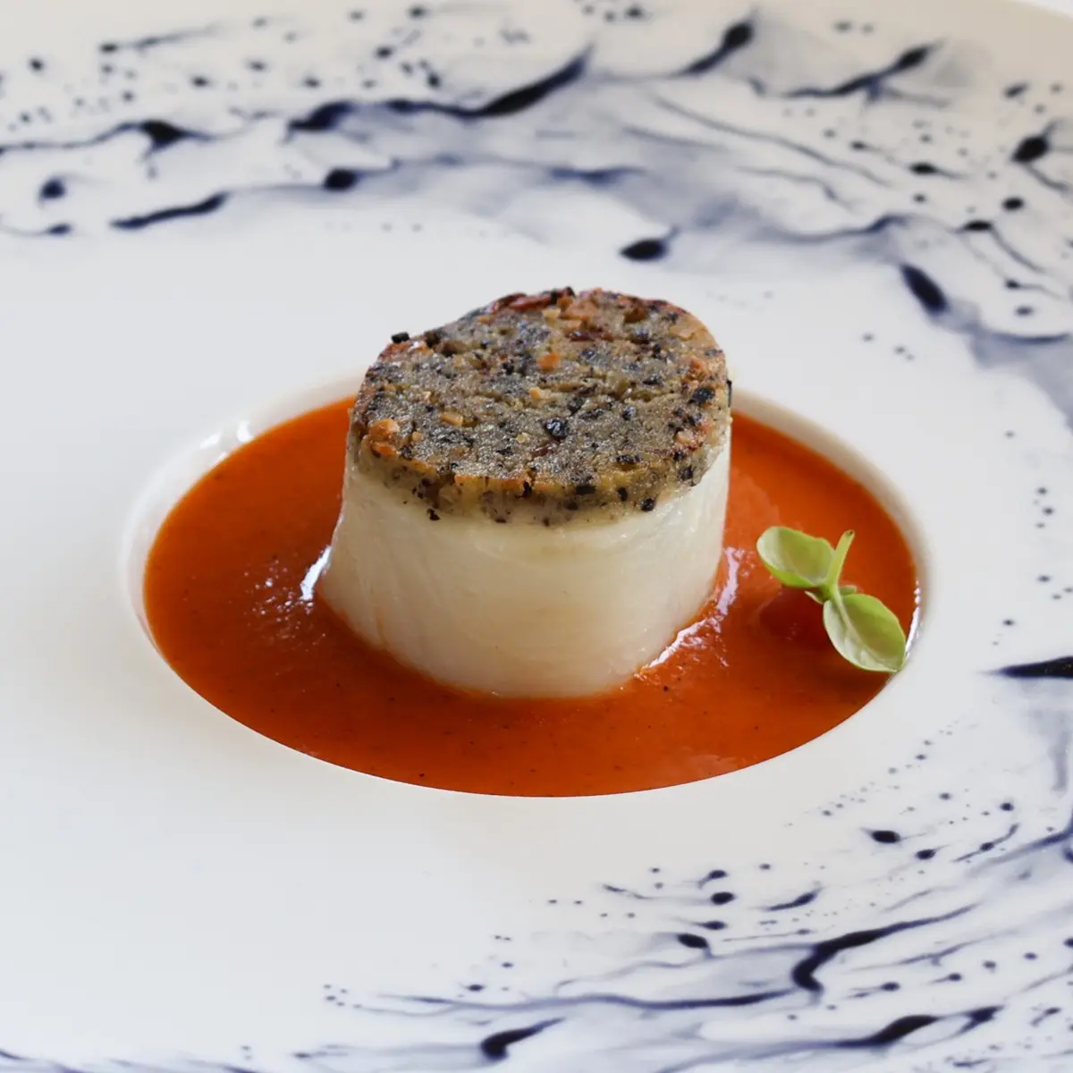 creation thumb for Cod with mediterranean crust and grilled pepper sauce