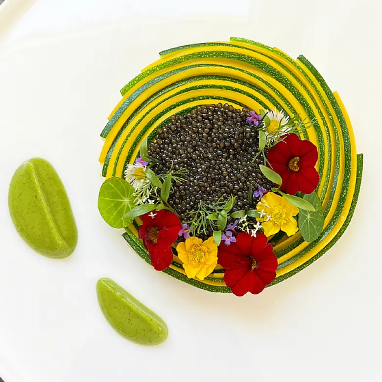 creation thumb for Mullet fish with courgette variation