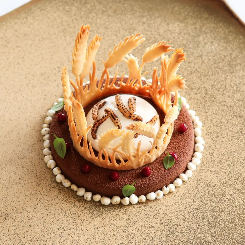 creation thumb for Dark chocolate mousse/puffed cereals