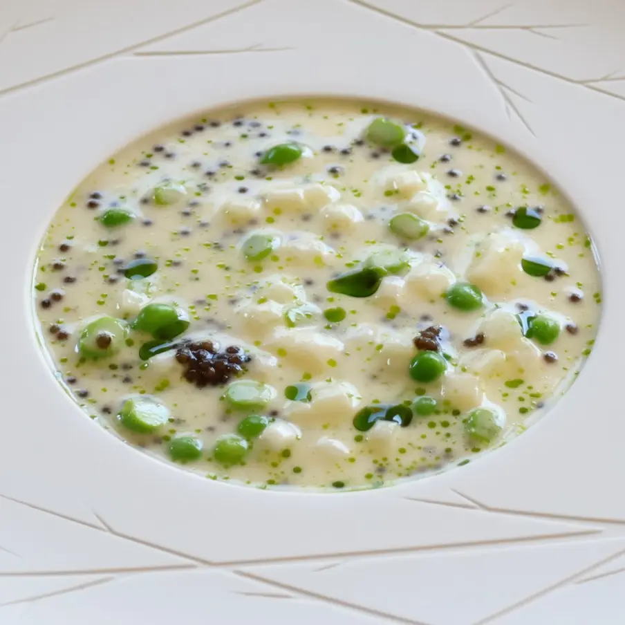 creation thumb for Asparagus Velouté with Peas and Caviar