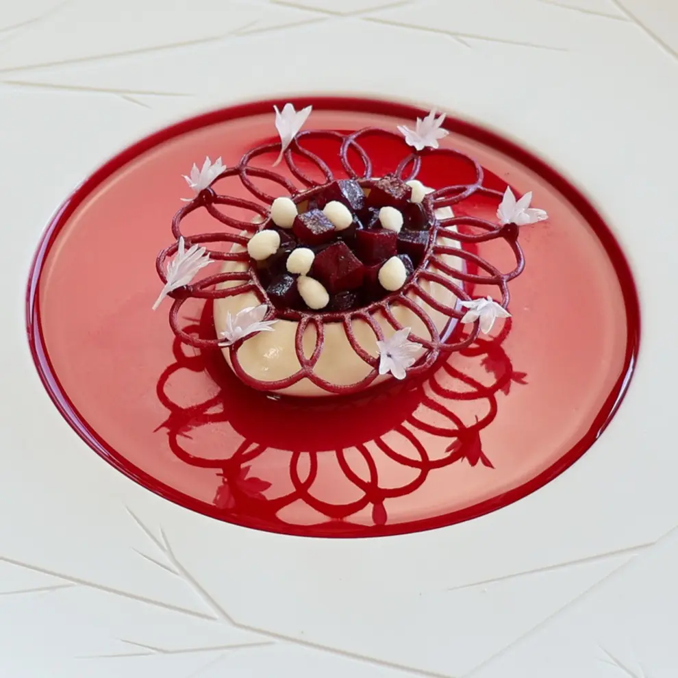 creation thumb for Mascarpone mousse / Beetroot /Raspberry