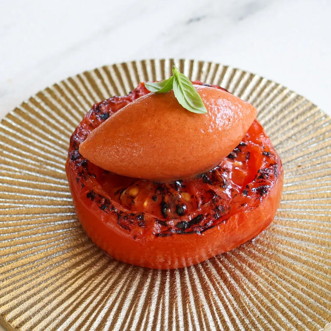 creation thumb for Tomato Sorbet from grilled tomatoes 🍅 
