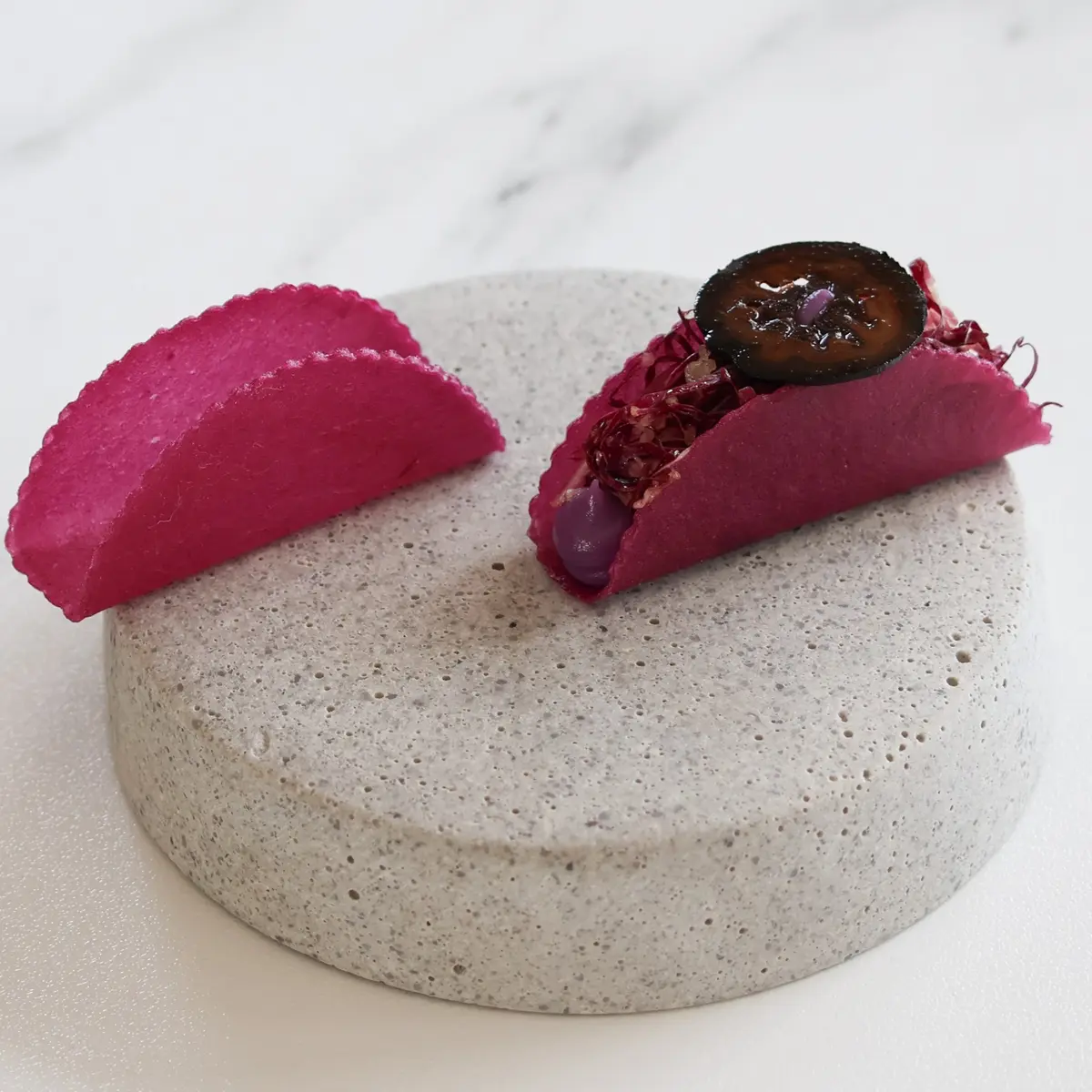 creation thumb for Purple Sweet Potato Snack with  Radicchio & Black Walnut