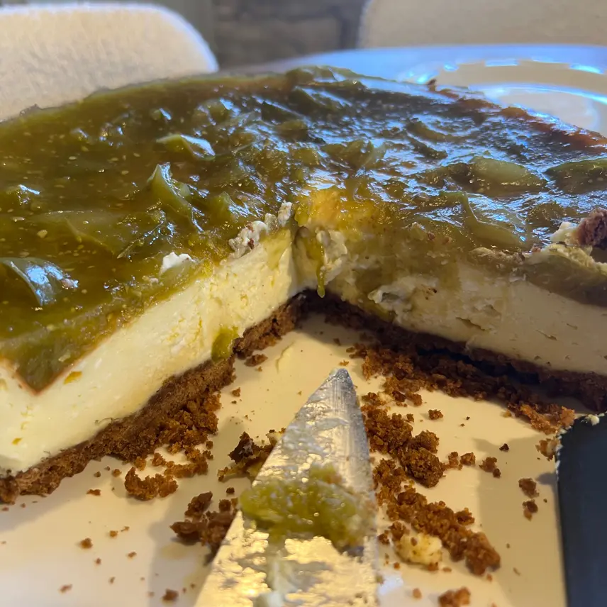 creation thumb for Cheeasecake with green tomato jam 