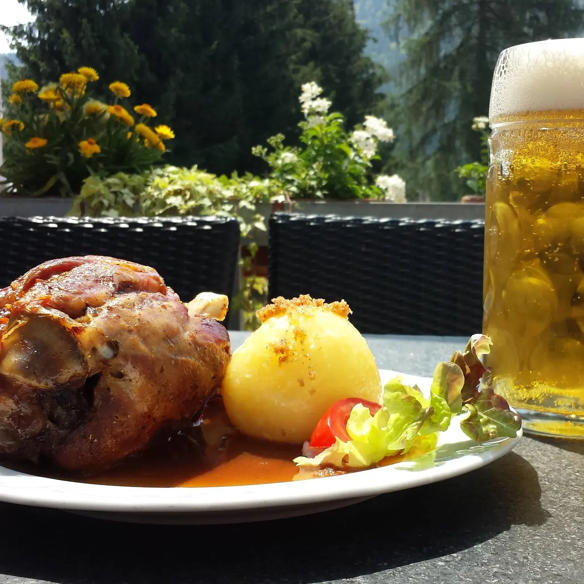 creation thumb for Franconian pork knuckle with dumpling (and cool mug!)
