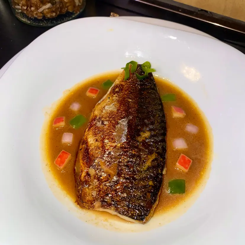 creation thumb for Pan seared Mackerel w/ Charred Shallot, Ginger Soy Glaze 