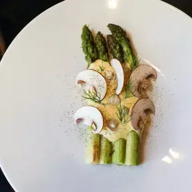 creation thumb for Green Asparagus with Vin Jaune Sabayon