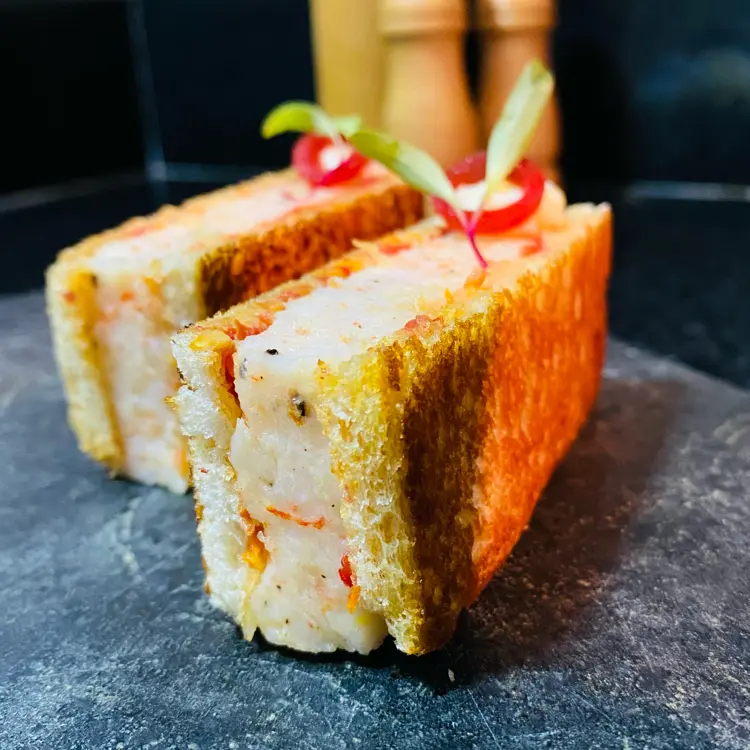 creation thumb for Shrimp Katsu Sando with sun-dried tomato paste.