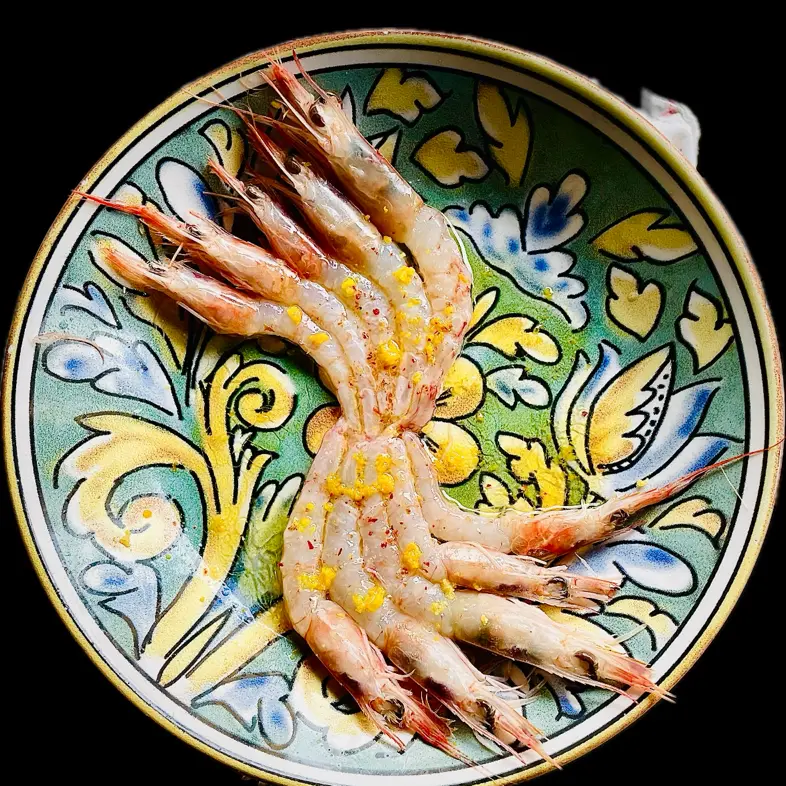 creation thumb for Crudité.Pink Shrimp Marinated with Sicilian Citrus Fruits🍊🍋