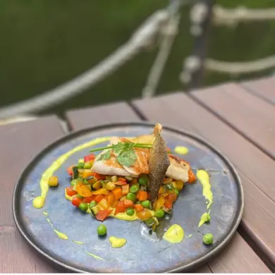 creation thumb for Grilled Trout with viggies and kari sauce