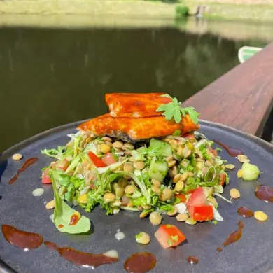 creation thumb for Lentils Salad with Harissa Salmon