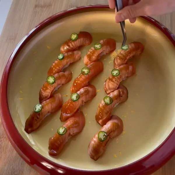creation thumb for Salmon & miso nigiri 