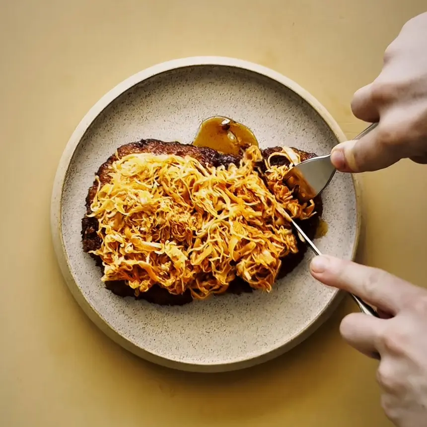 creation thumb for Schweineschnitzel mit Trüffelhonig & „Kimchi“