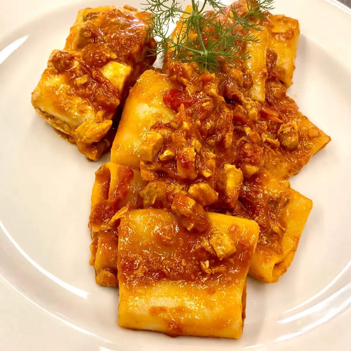 creation thumb for Paccheri al ragù di ricciola 
