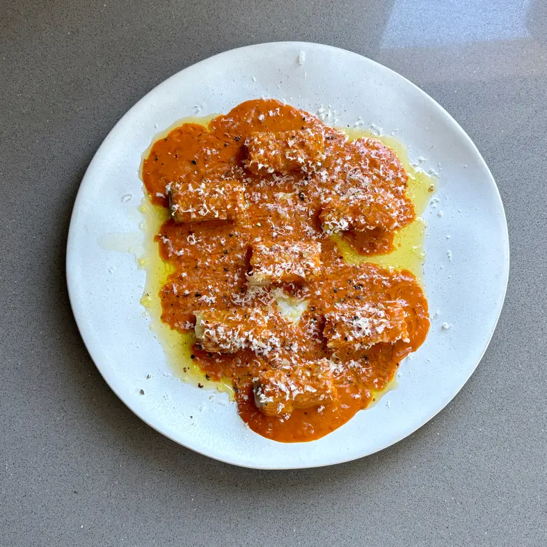 creation thumb for Leeks with sobrasada carbonara