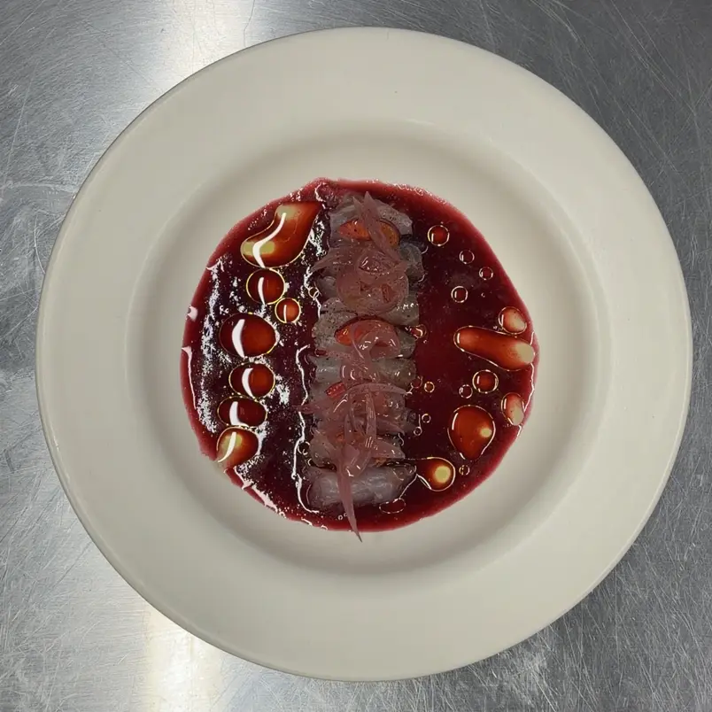 creation thumb for     Sea Bass with Cherry Aguachile 