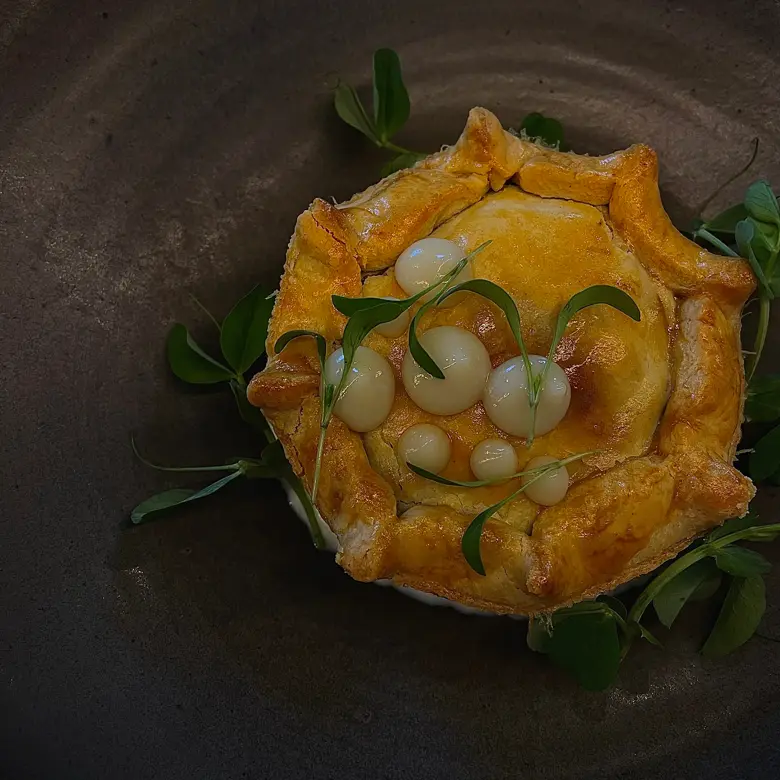 creation thumb for Pleurotus, mole poblano and stracciatella. 