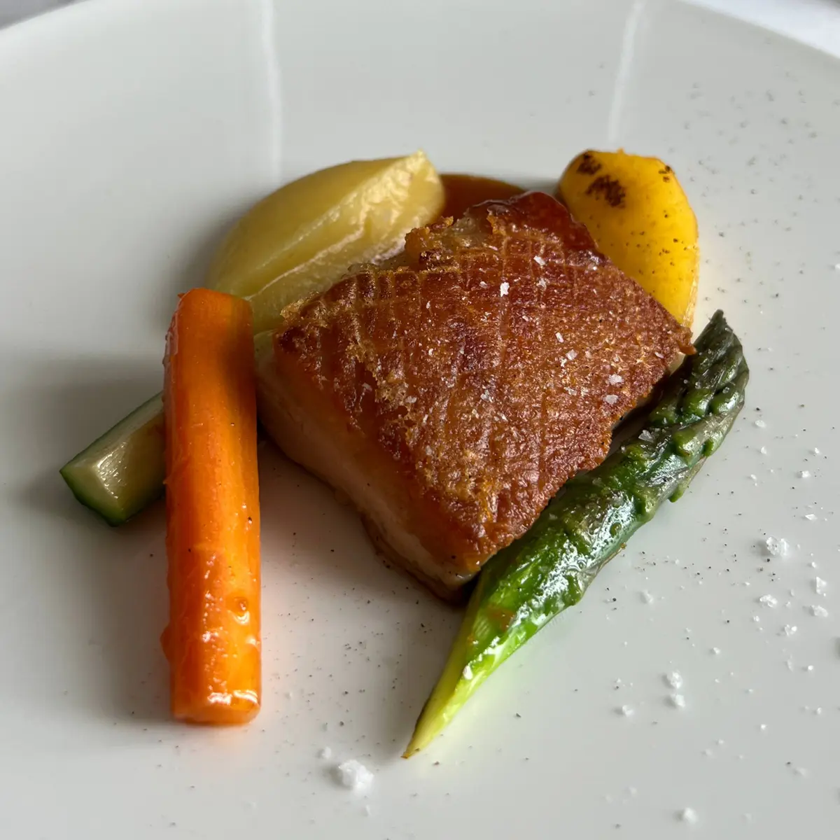 creation thumb for Suckling Pork Belly, Apple Cream, Chili Apples 
