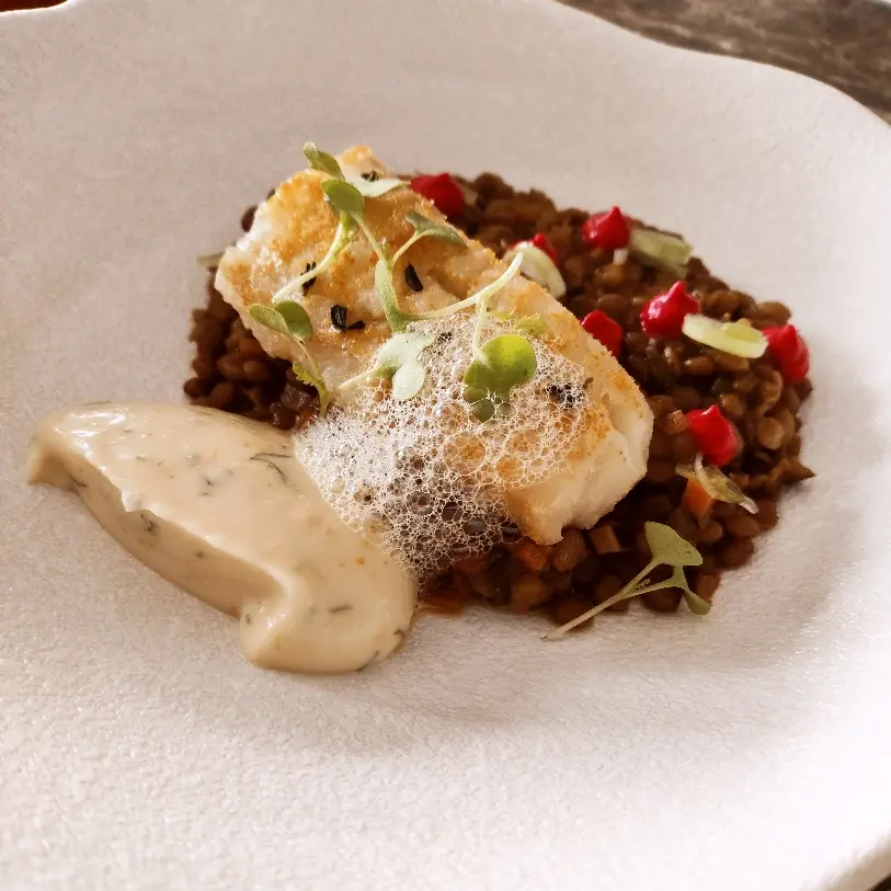 creation thumb for Cod with lentils,orange and miso paste