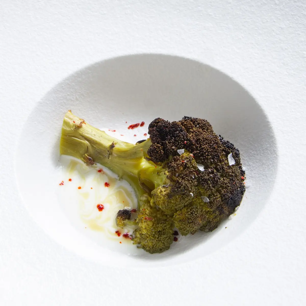 creation thumb for Ash-Roasted Broccoli with Kefir, Tahini and Aleppo Chili