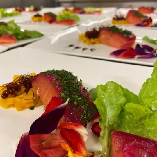 creation thumb for Salmon cured with red beets