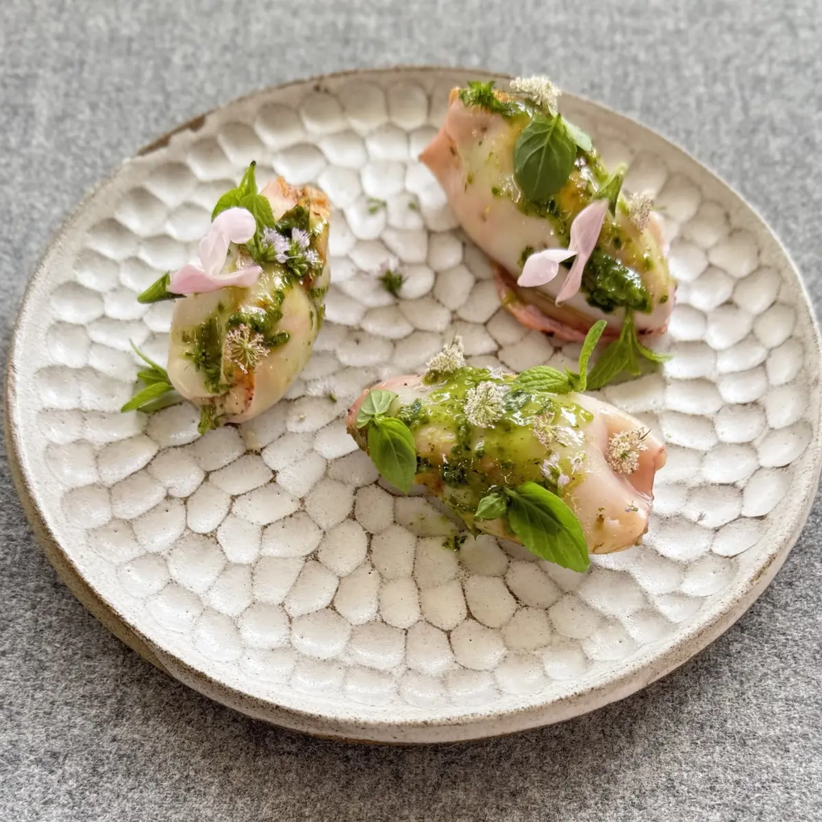 creation thumb for Grilled Calamari Stuffed with Chanterelles