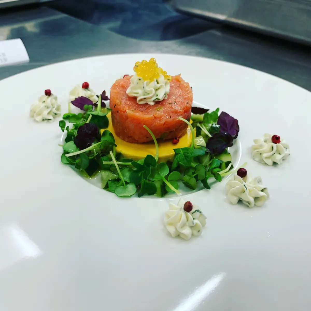 creation thumb for Char on tarragon, orange panna cotta and cucumber😋