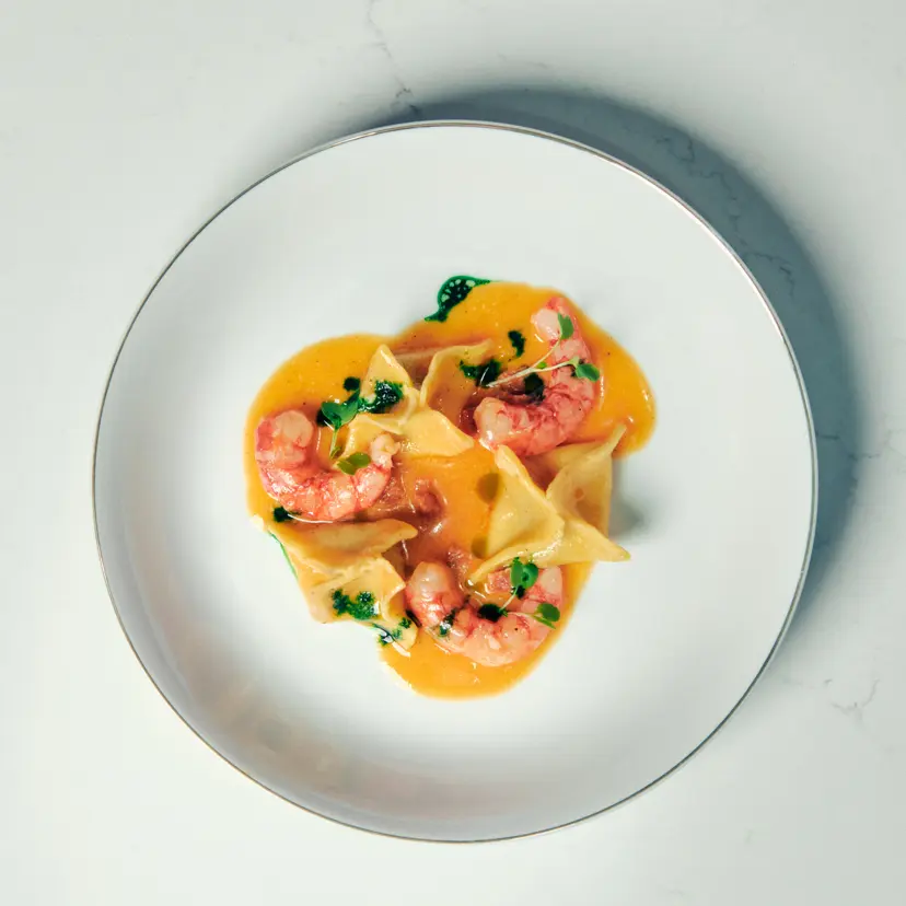 creation thumb for Pumpkin Sachetti, Chorizo and raw Prawns
