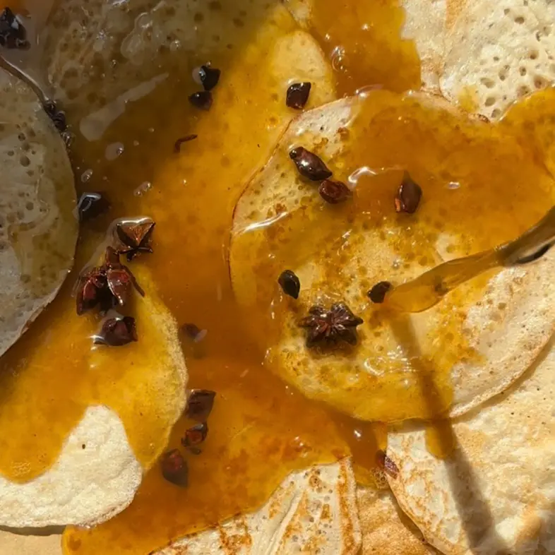 creation thumb for Sourdough pancake with spiced syrup