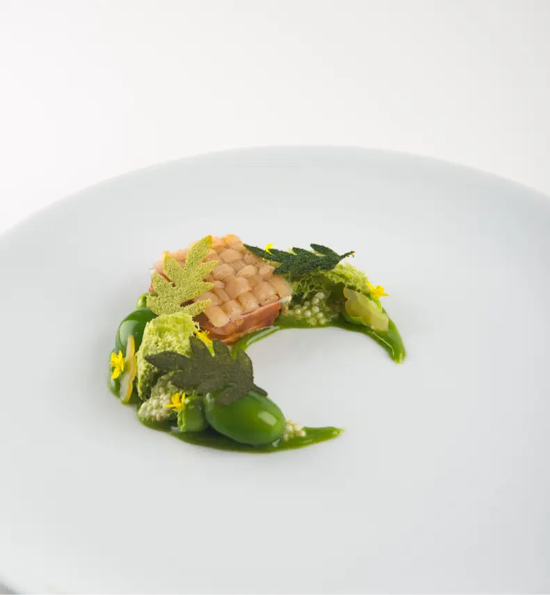 creation thumb for Calalu, pork, nasturtium, coconut and crab.