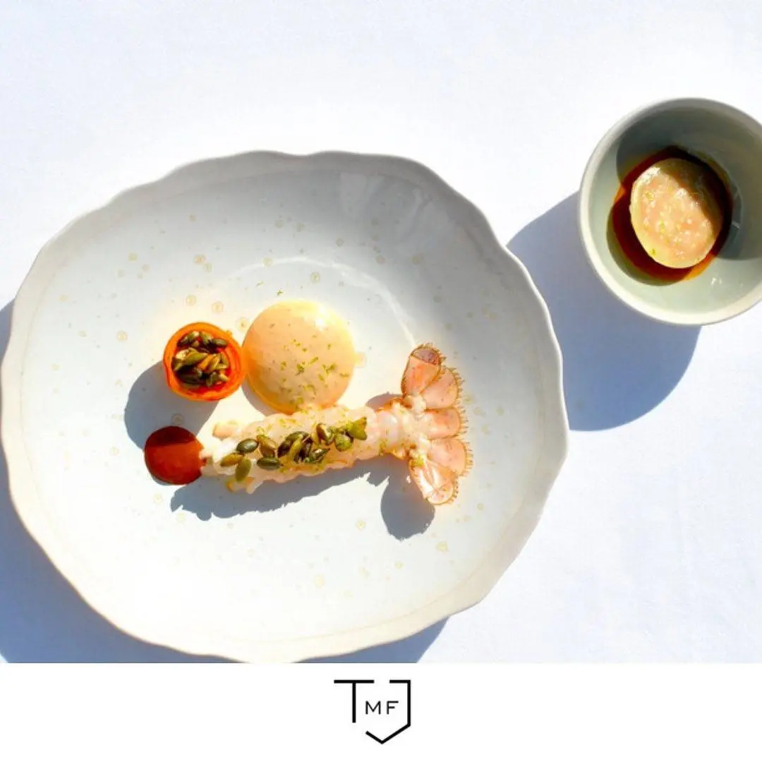 creation thumb for Langoustine, Squash Corolla, Café Cappuccino, Ravioli
