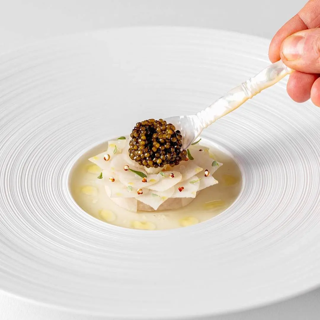 creation thumb for Mackerel Tartare | Dashi Vinegar | Timut Pepper | Kohlrabi
